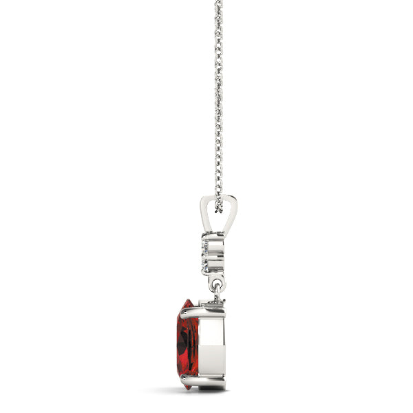 Oval Gemstone Pendant · 0.03 ct tw