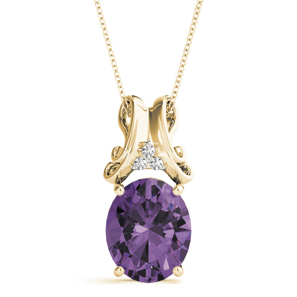 Oval Gemstone Pendant · 0.03 ct tw