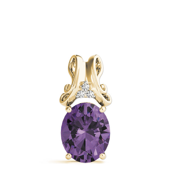 Oval Gemstone Pendant · 0.03 ct tw