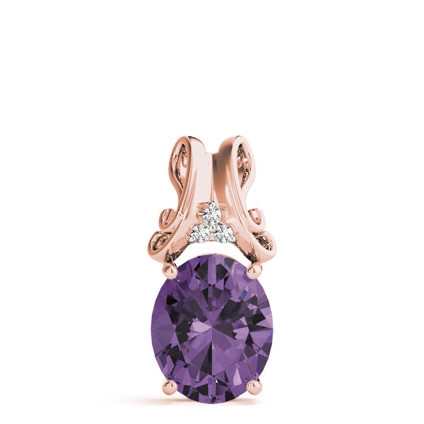 Oval Gemstone Pendant · 0.03 ct tw