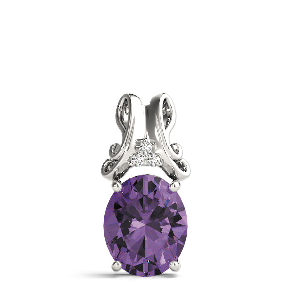 Oval Gemstone Pendant · 0.03 ct tw