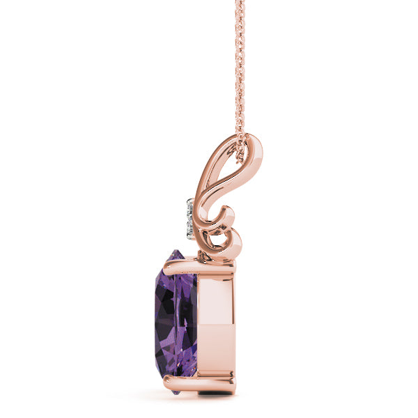 Oval Gemstone Pendant · 0.03 ct tw