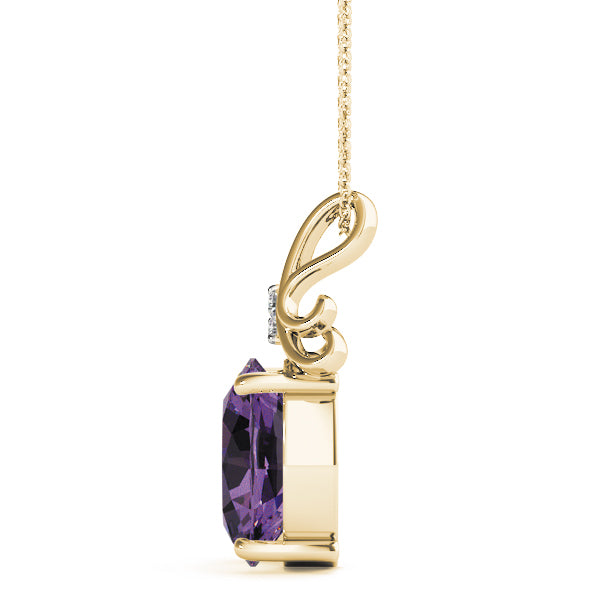 Oval Gemstone Pendant · 0.03 ct tw