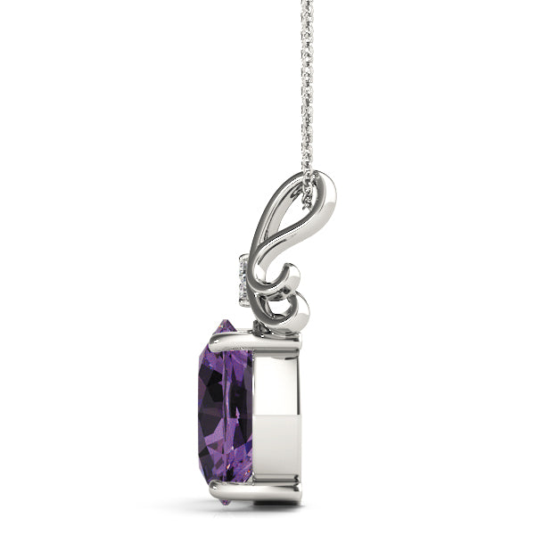 Oval Gemstone Pendant · 0.03 ct tw