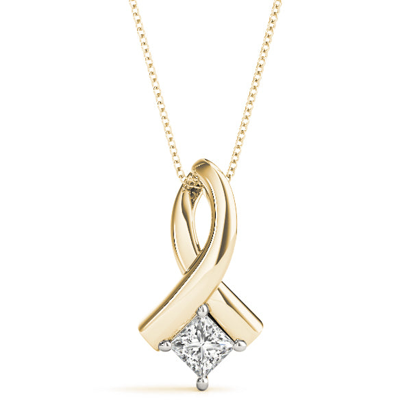 Square Diamond Solitaire Pendant · 0.32 ct tw