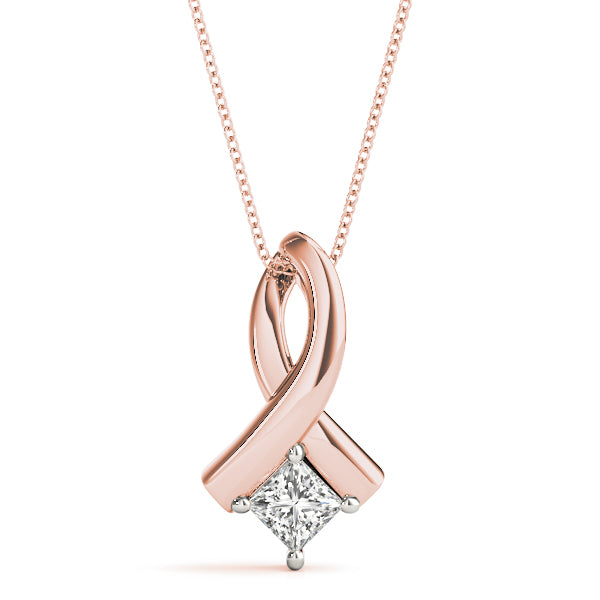 Square Diamond Solitaire Pendant · 0.41 ct tw