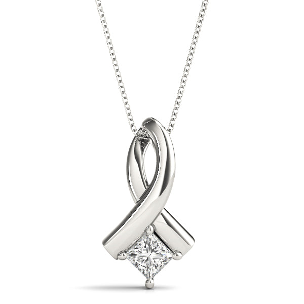 Square Diamond Solitaire Pendant · 0.22 ct tw