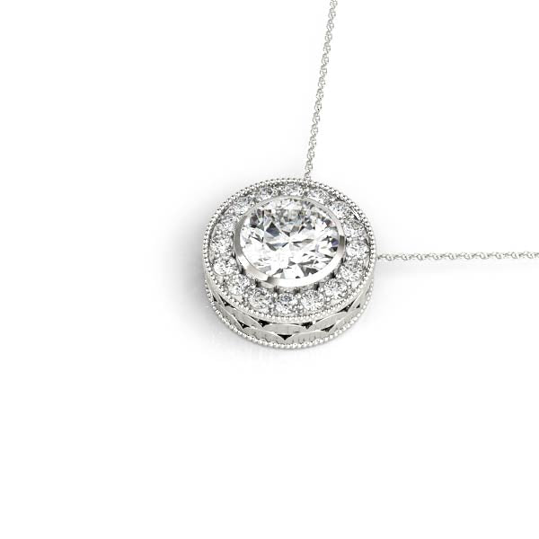 Round Halo Diamond Pendant · 0.61 ct tw