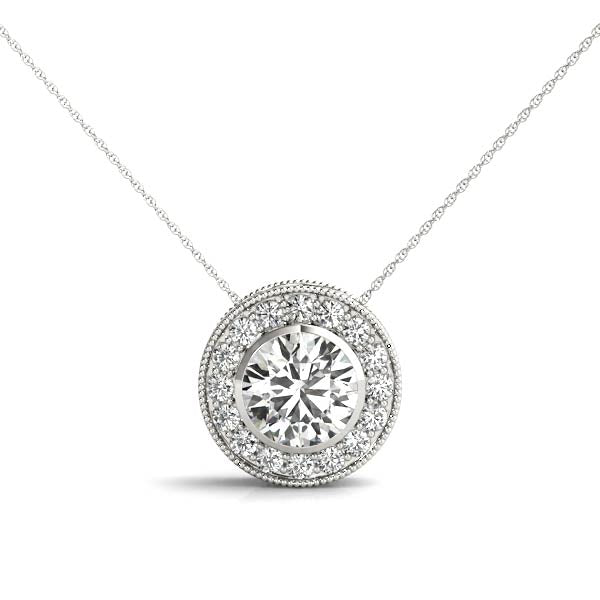 Round Halo Diamond Pendant · 0.96 ct tw