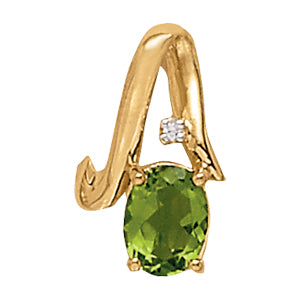 Oval Gemstone Pendant · 0.01 ct tw