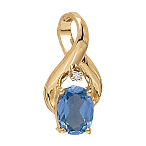 Oval Gemstone Pendant · 0.01 ct tw
