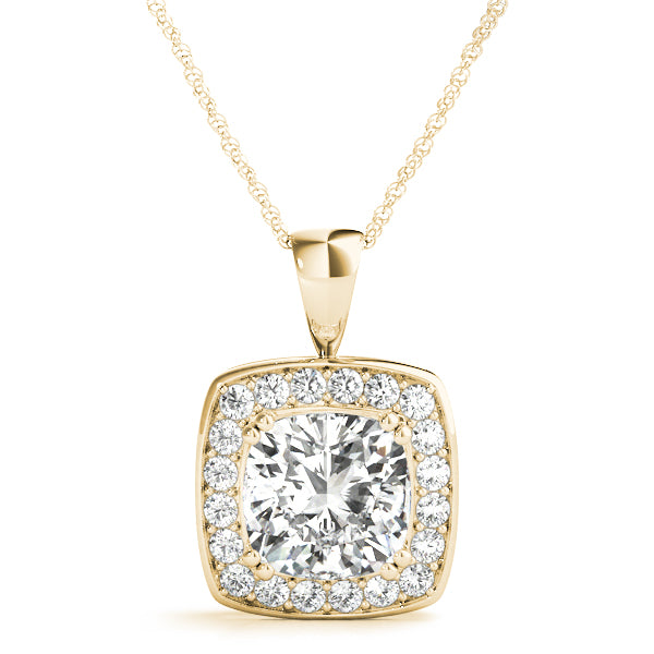 Cushion Halo Diamond Pendant · 0.16 ct tw