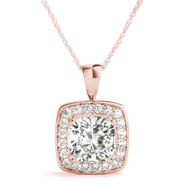 Cushion Halo Diamond Pendant · 0.20 ct tw
