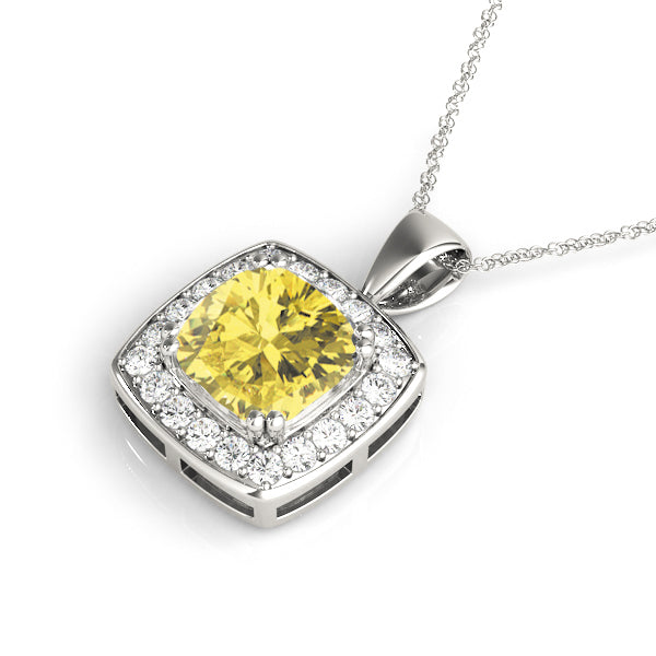Cushion Halo Diamond Pendant · 0.20 ct tw