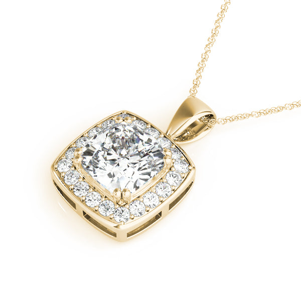 Cushion Halo Diamond Pendant · 0.24 ct tw