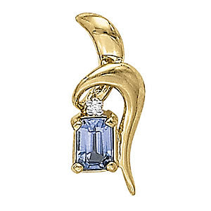 Oval Gemstone Pendant · 0.01 ct tw