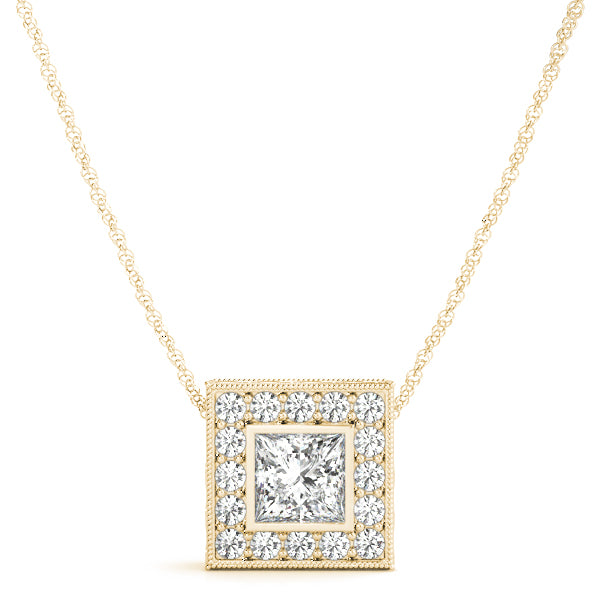 Square Halo Diamond Pendant · 0.19 ct tw