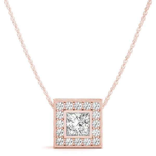 Square Halo Diamond Pendant · 0.30 ct tw