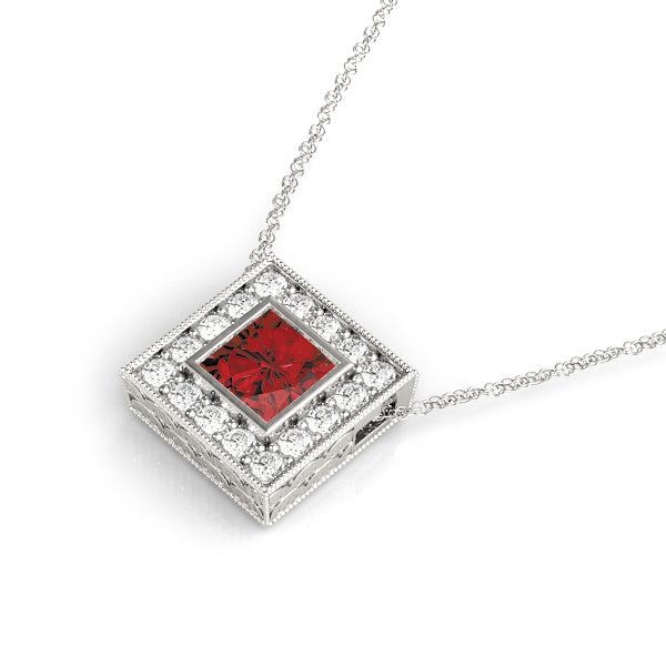 Square Halo Diamond Pendant · 0.19 ct tw