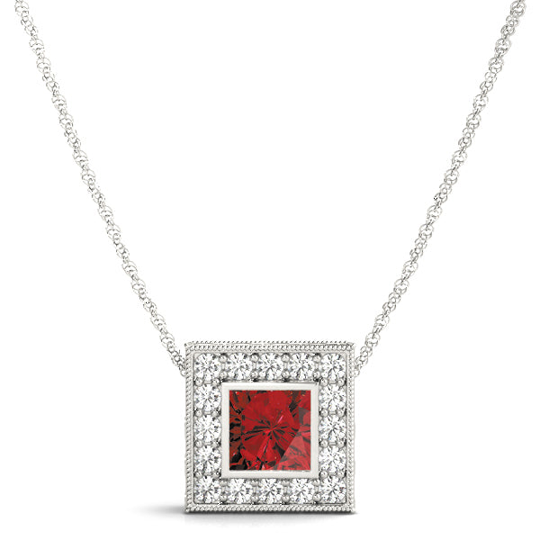 Square Halo Diamond Pendant · 2.07 ct tw