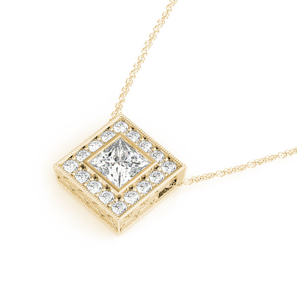 Square Halo Diamond Pendant · 0.19 ct tw
