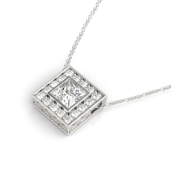 Square Halo Diamond Pendant · 0.19 ct tw