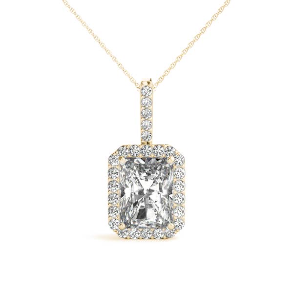 Emerald Halo Diamond Pendant · 0.25 ct tw