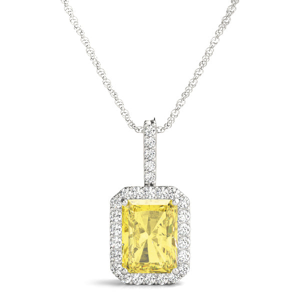 Emerald Halo Diamond Pendant · 0.25 ct tw