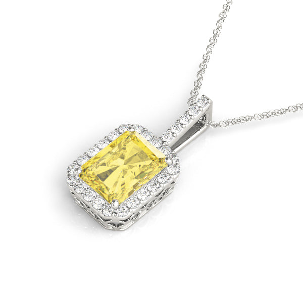 Emerald Halo Diamond Pendant · 0.19 ct tw