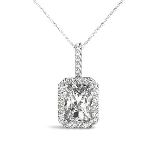 Emerald Halo Diamond Pendant · 0.25 ct tw