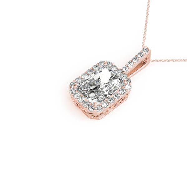 Emerald Halo Diamond Pendant · 0.25 ct tw