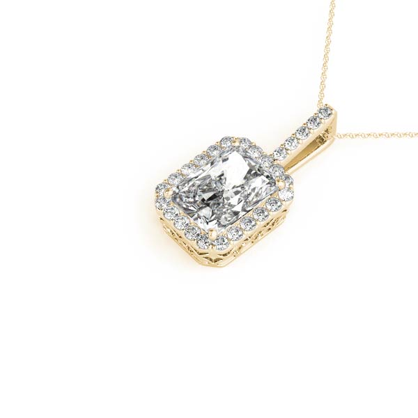 Emerald Halo Diamond Pendant · 0.19 ct tw