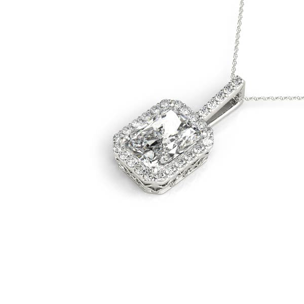 Emerald Halo Diamond Pendant · 0.25 ct tw