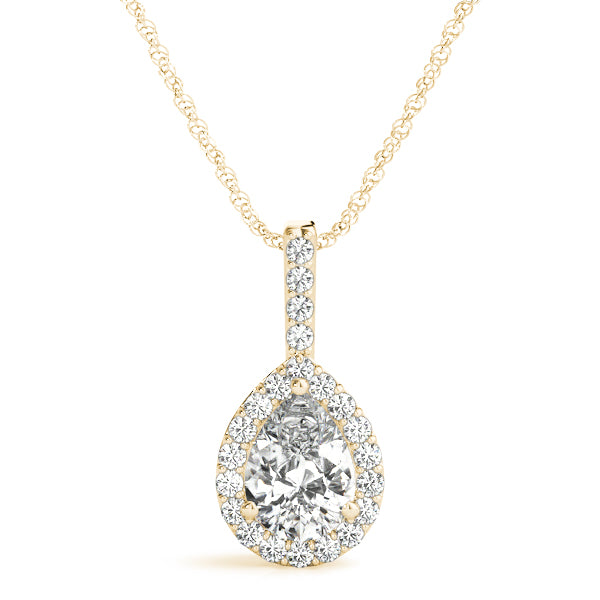 Pear Halo Diamond Pendant · 0.21 ct tw