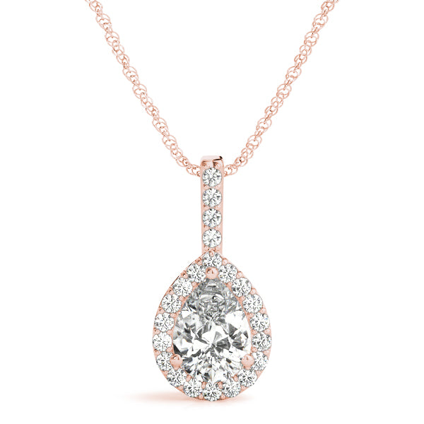 Pear Halo Diamond Pendant · 0.17 ct tw