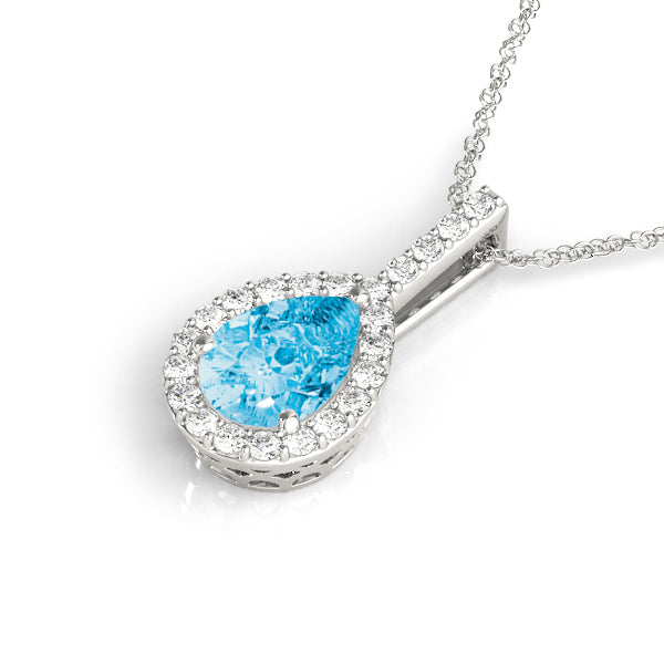 Pear Halo Diamond Pendant · 0.21 ct tw