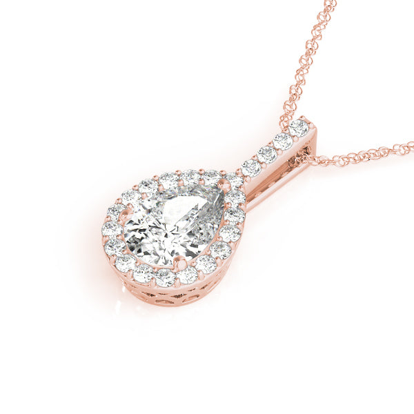 Pear Halo Diamond Pendant · 0.21 ct tw