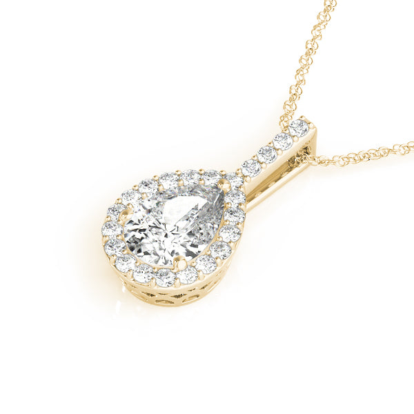 Pear Halo Diamond Pendant · 0.17 ct tw