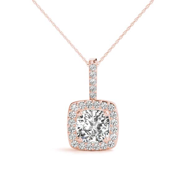 Cushion Halo Diamond Pendant · 0.19 ct tw