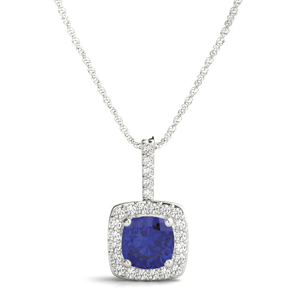 Cushion Halo Diamond Pendant · 0.22 ct tw