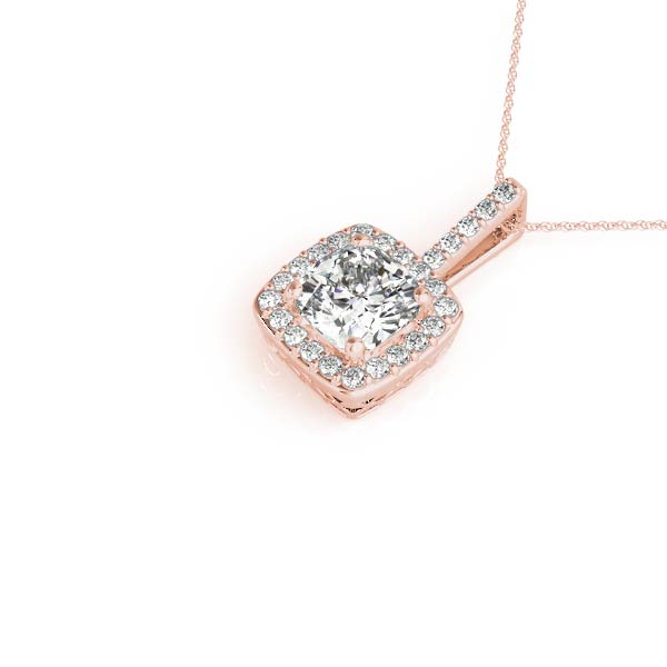 Cushion Halo Diamond Pendant · 0.22 ct tw