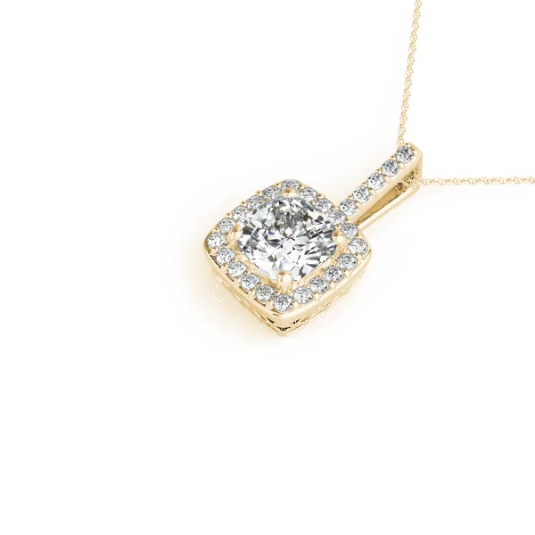 Cushion Halo Diamond Pendant · 0.19 ct tw