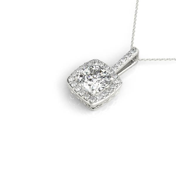 Cushion Halo Diamond Pendant · 0.22 ct tw