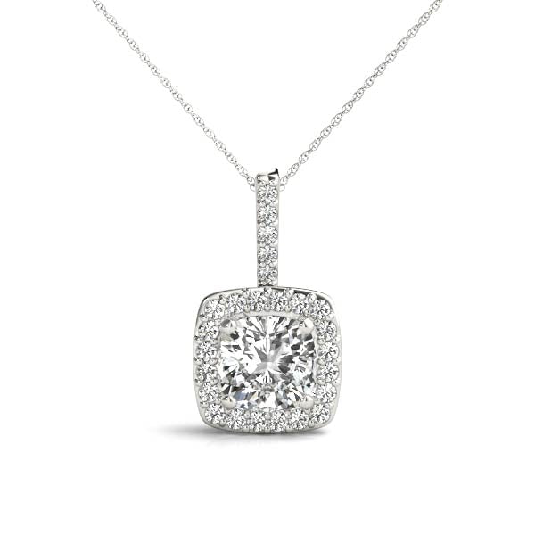 Cushion Halo Diamond Pendant · 0.19 ct tw