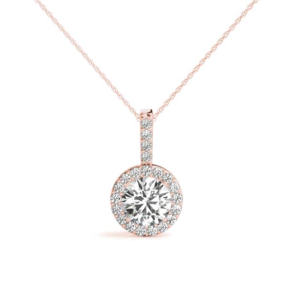 Round Halo Diamond Pendant · 0.36 ct tw