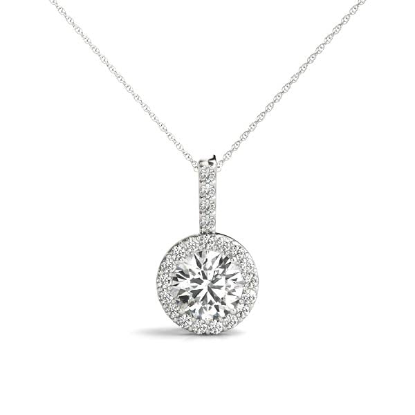 Round Halo Diamond Pendant · 0.36 ct tw