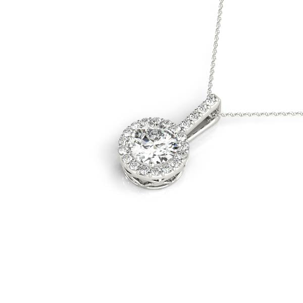 Round Halo Diamond Pendant · 1.01 ct tw