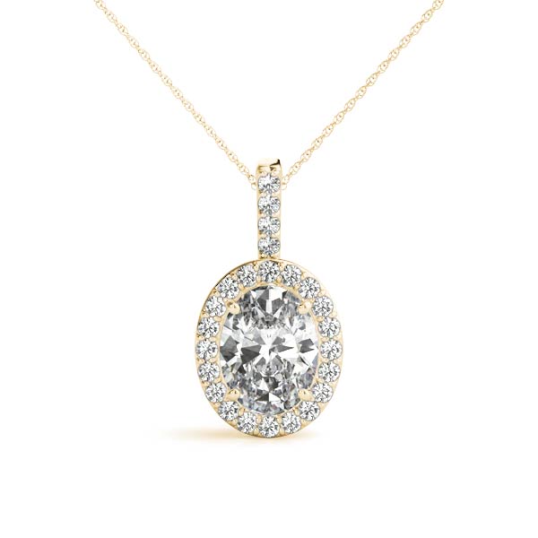 Oval Halo Diamond Pendant · 0.22 ct tw