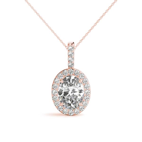 Oval Halo Diamond Pendant · 0.23 ct tw