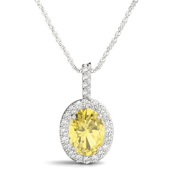 Oval Halo Diamond Pendant · 0.22 ct tw